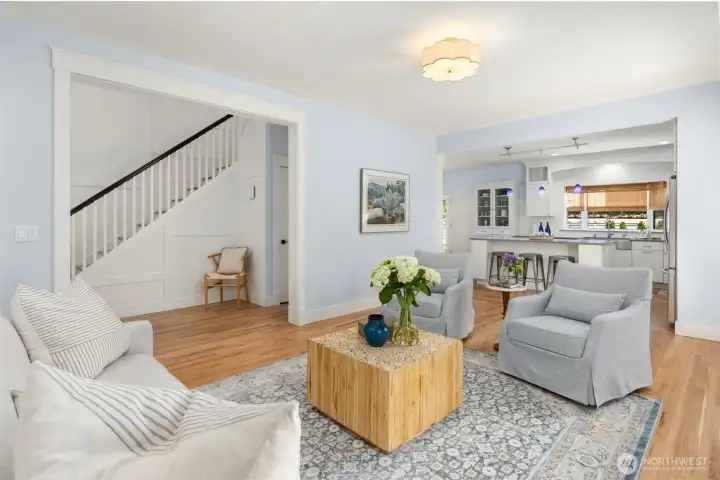 The family room off of the entry. The entire home is heated and cooled by a modern heat pump. The family room off of the entry. The entire home is heated and cooled by a modern heat pump.