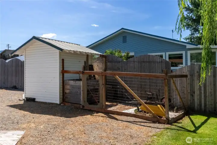 Pumphouse and fenced area
