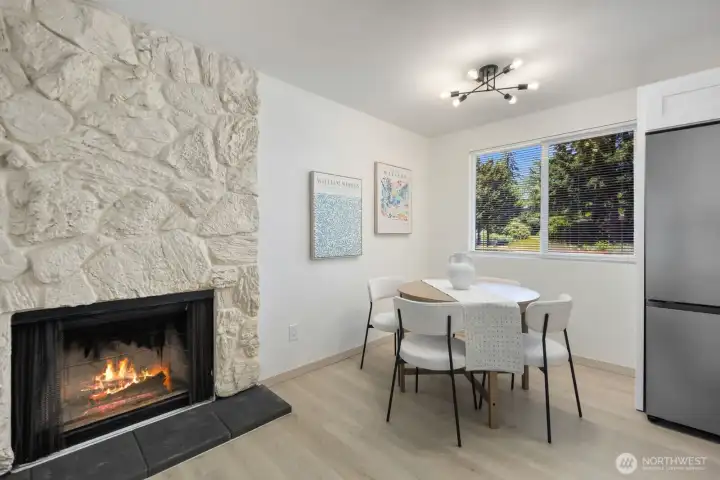 dining area that flows into kitchen area