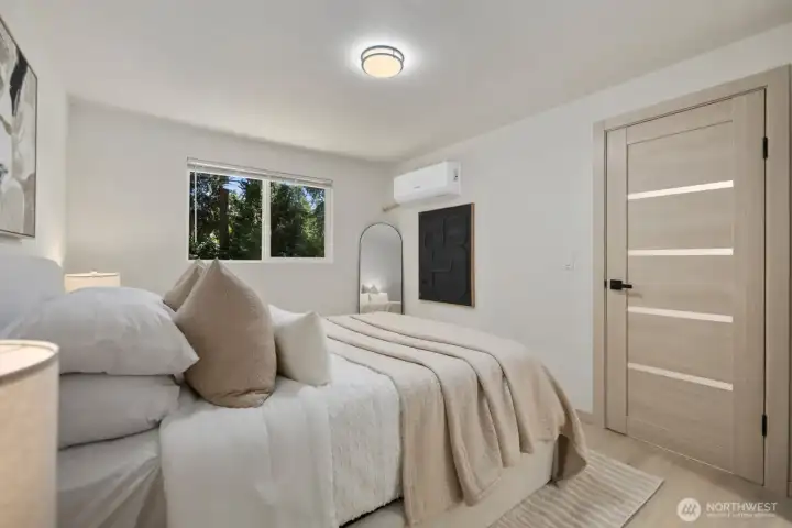 Primary bedroom with ductless heating and cooling