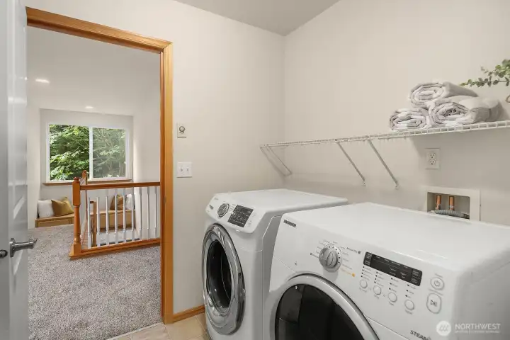 Upstairs Landry accessed from Primary Bath or Rec Room Area