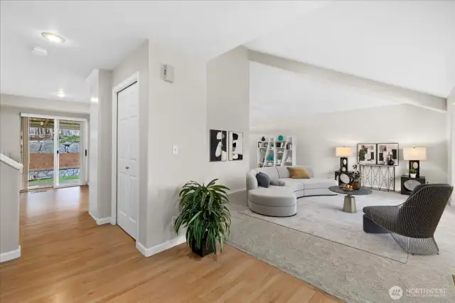 Virtual staging:$100K upgrades include NEW kitchen cabinets, countertop, hardwood floors, all bath vanity cabinets w/new floors, master shower, carpeting & paint throughout.