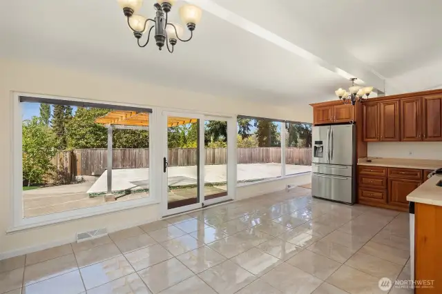 A covered pool outside could be revitalized or filled, or use as-is as a deck!