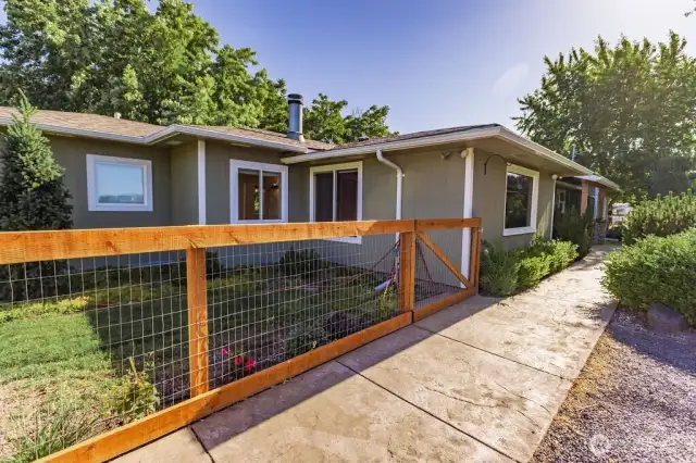 Close up of home & new fencing