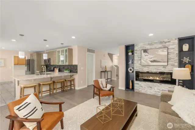 Enjoy family room open to the updated kitchen with breakfast area.