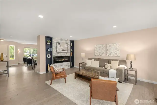 Enjoy family room open to the updated kitchen with breakfast area.