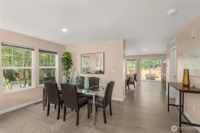 Spacious hallway and an upgraded powder bath on the main floor