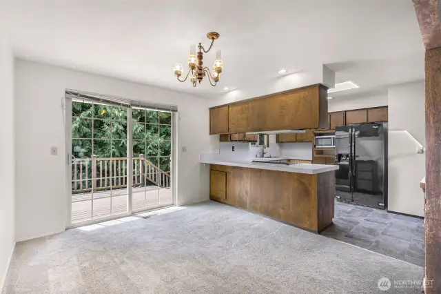 Dining area- lots of natural light from the slider.