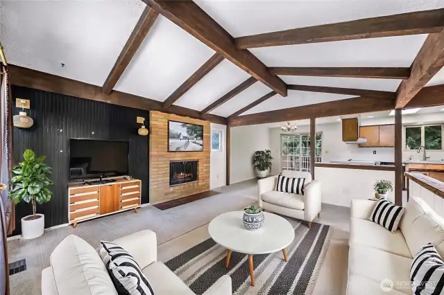 Living room virtually stagged. So cozy with great vibes in this space