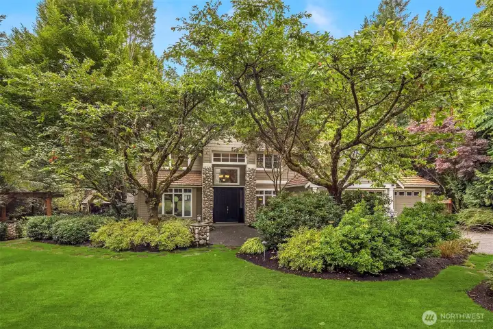 Front yard of this extremely special home! (grass has been greened up a bit).