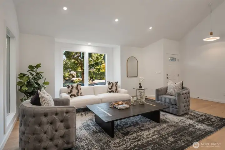 Engineered hardwoods throughout the home.