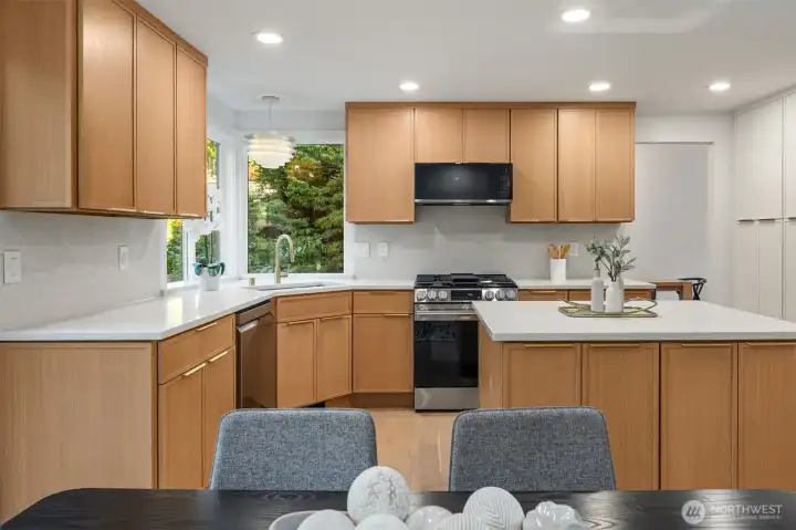 Custom cabinetry with an abundance of storage space.