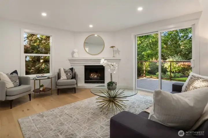 Spacious family room with easy access to the deck and backyard.