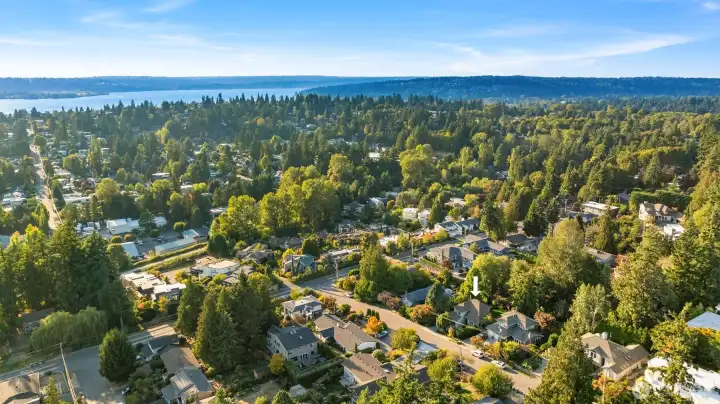 Drone view of the city.