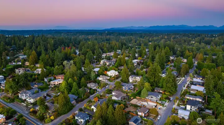 Drone view of the mountains.