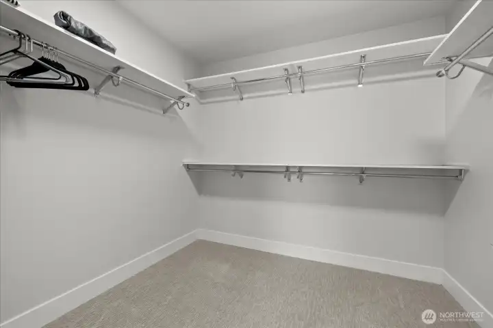 Dual closets provide much needed space.