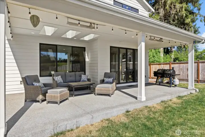 Large patio with built in year round heaters.