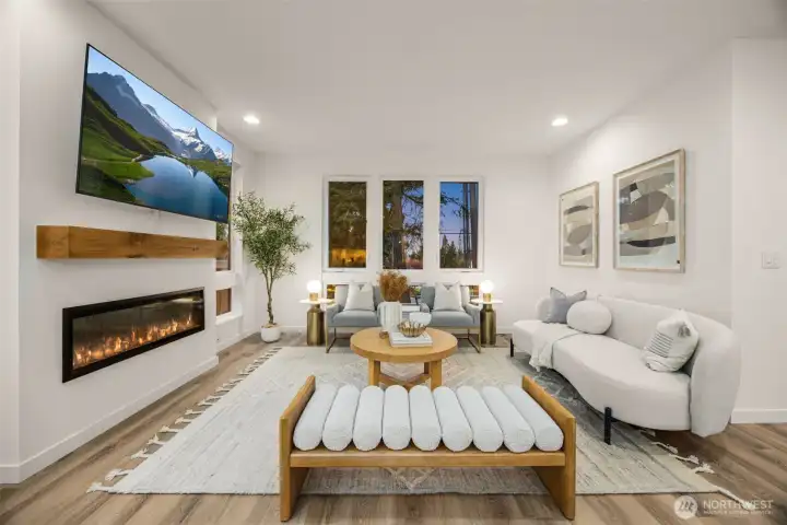 Light-filled living room with expansive windows