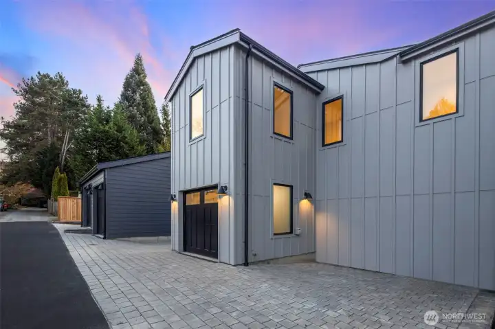 EV-ready 1 car garage plus 1 designated parking space.