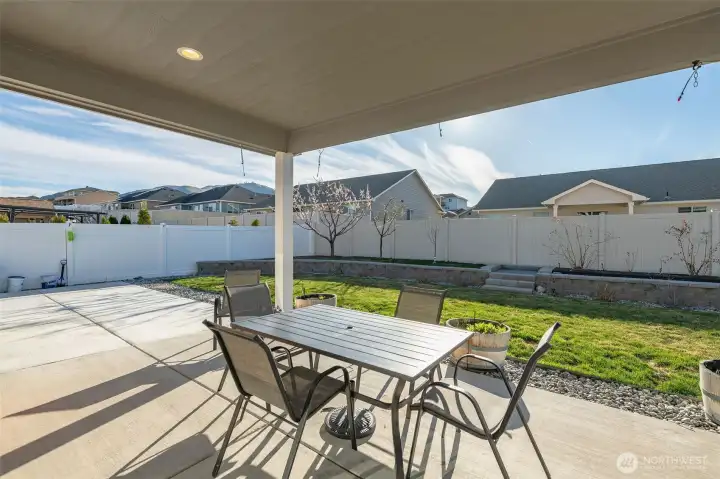 This stately covered patio is the perfect place to enjoy every season in beautiful Lake Chelan!