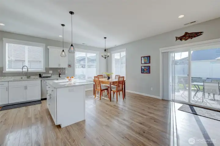 Wide slider to the exterior entertainment area is perfectly positioned for hosting BBQs or enjoying a morning latte.