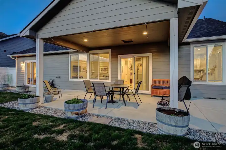 Gracious, high-quality patio entertainment area is an extension of the home.