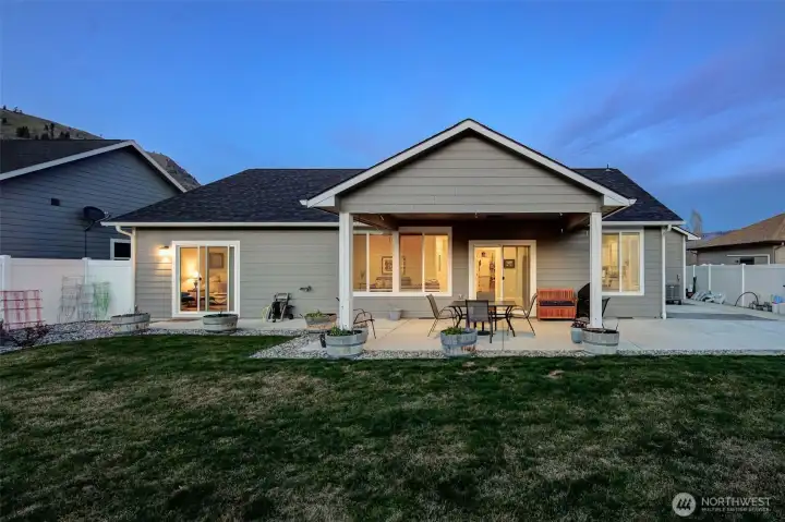 Imagine enjoying this pleasing and private back yard during all those warm summer evenings in Chelan!