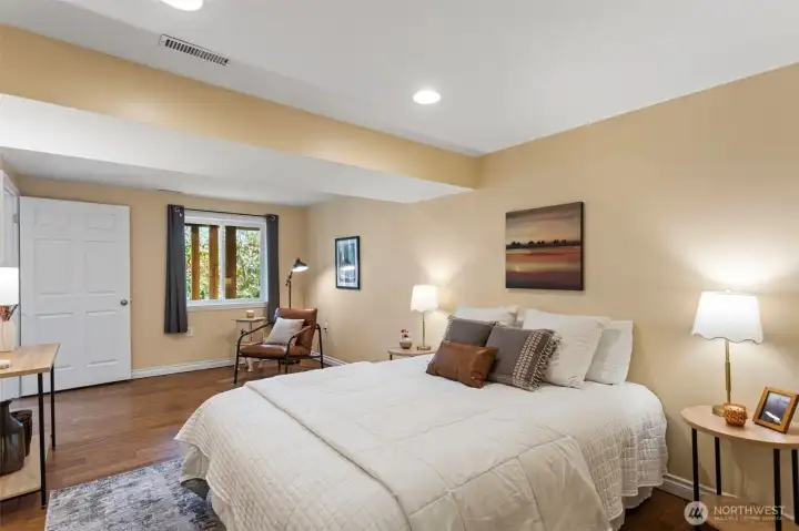 Another view of this large SE corner bedroom with plenty of space for extra seating and furniture.