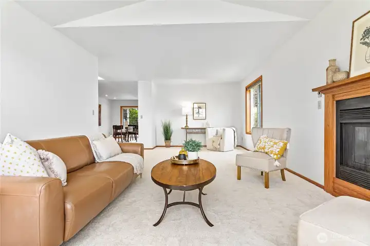 Spacious living room with additional sitting area