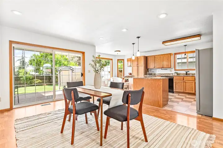 Light and bright windows seamlessly lead you from the kitchen to the backyard, perfect for entertaining