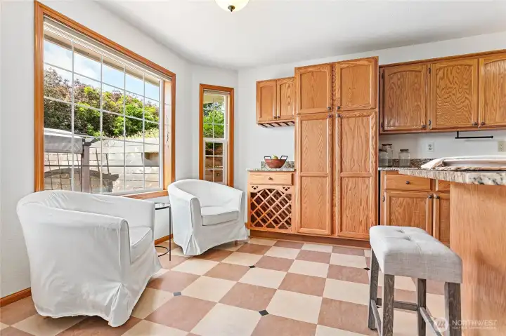 Light and bright space perfect for a breakfast nook or seating area.