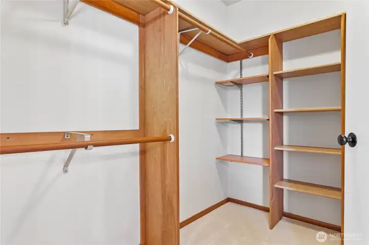 Spacious primary closet