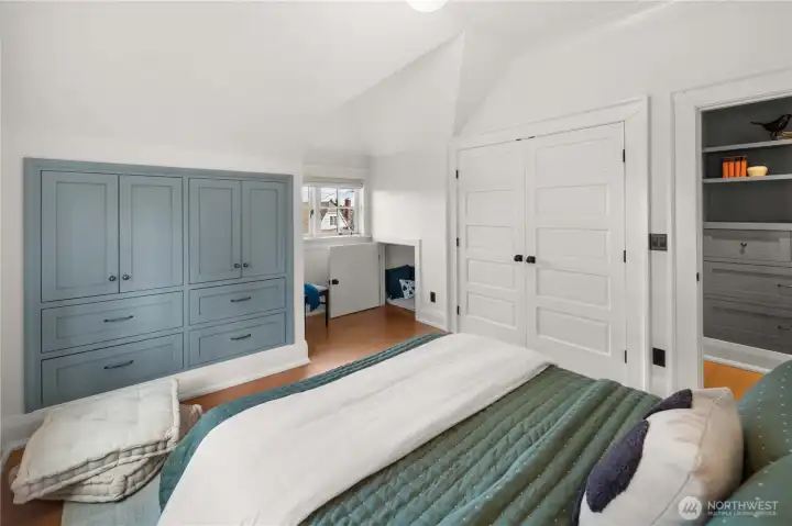 Upstairs, two spacious bedrooms are complemented by custom blinds and a generous ¾  bath featuring timeless finishes.