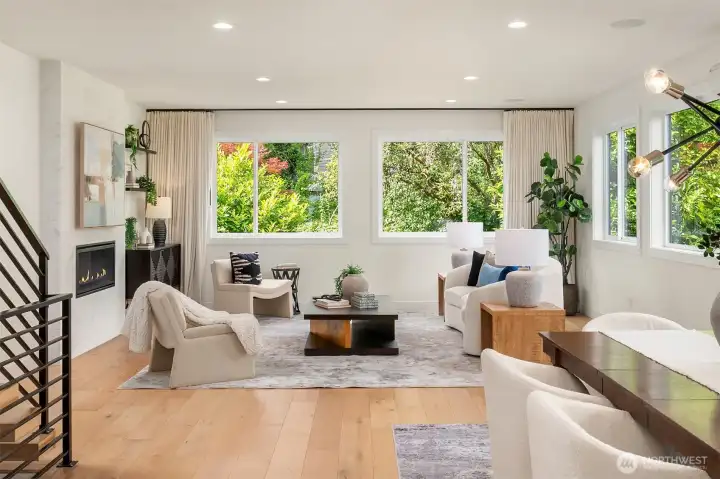 Massive Windows with Filtered Natural Lighting Flows Effortlessly into the Home Massive Windows with Filtered Natural Lighting Flows Effortlessly into the Home