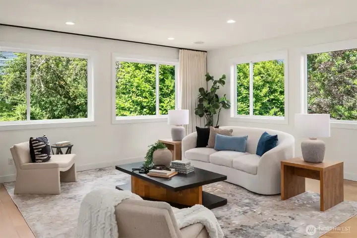 The Living Room is Light Filled and Surrounded by Nature The Living Room is Light Filled and Surrounded by Nature