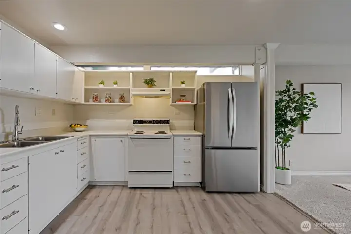 Detail of lower level kitchen.