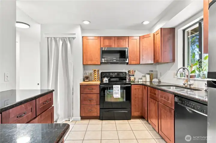 Pantry area behind that curtain. The counters to the left will be great for rolling the dough or making your cookies! Pantry area behind that curtain. The counters to the left will be great for rolling the dough or making your cookies!