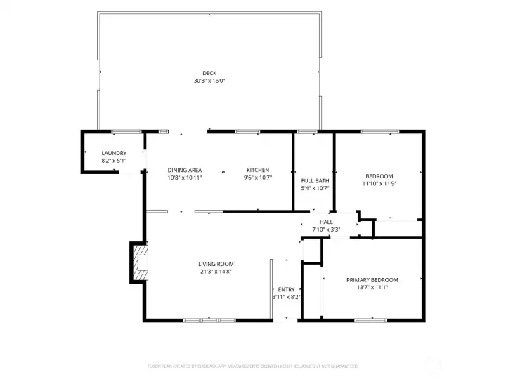 Floor plan with estimated room measurements