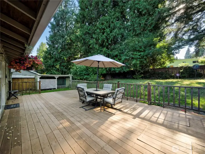 Enjoy the setting sun while you relax or entertain on your deck