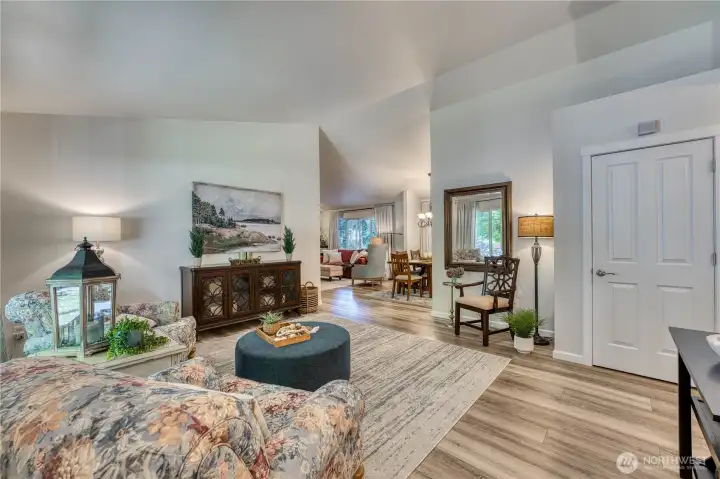 Experience modern Northwest living at its finest in this beautifully remodeled home nestled on a serene shy 1/2 Acre.