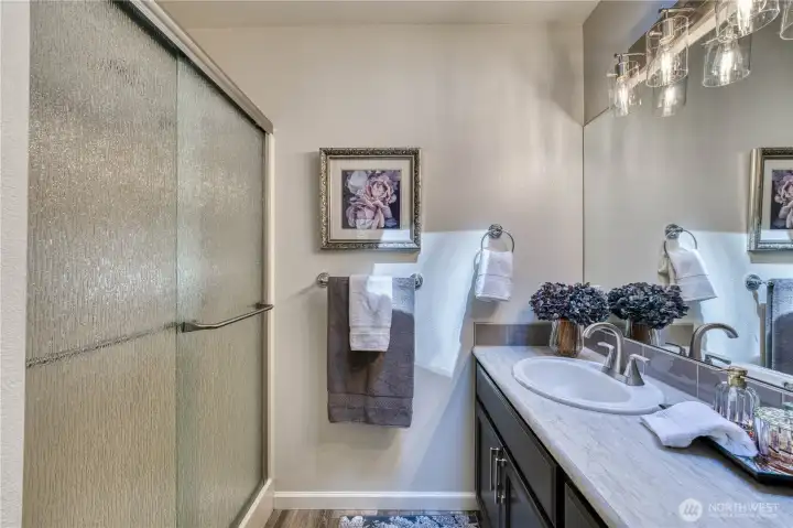 Updated primary suite bathroom.