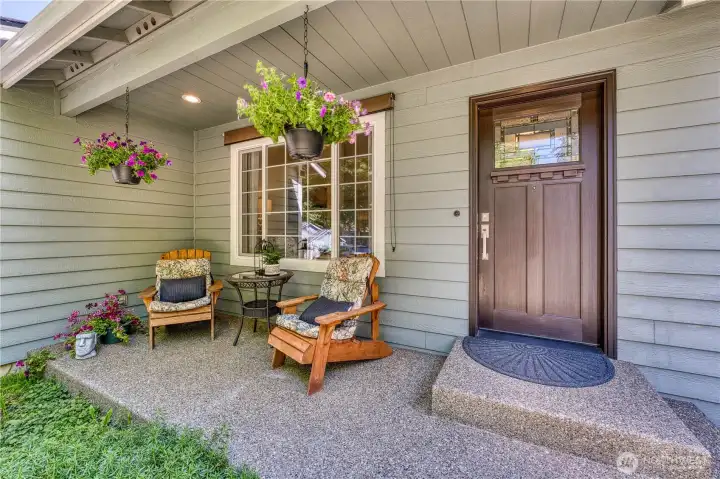 Charming covered front porch is very welcoming.