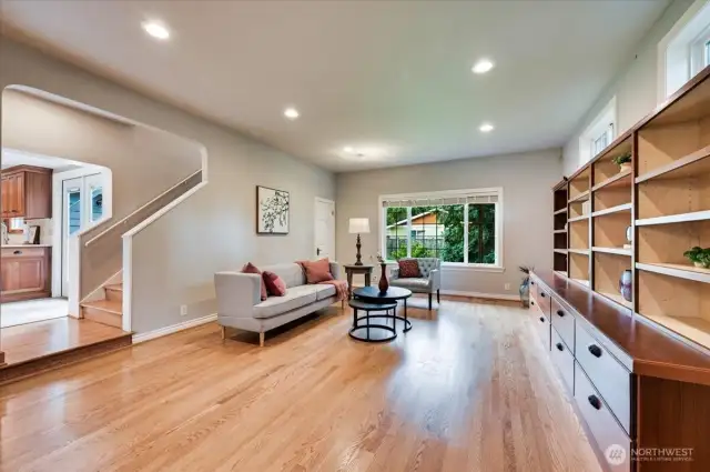 Back yard view and staircase to Primary Bedroom