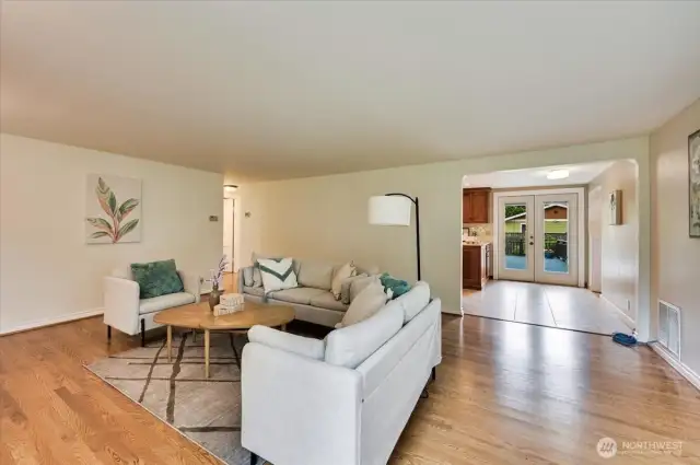 Toward kitchen and deck (right)