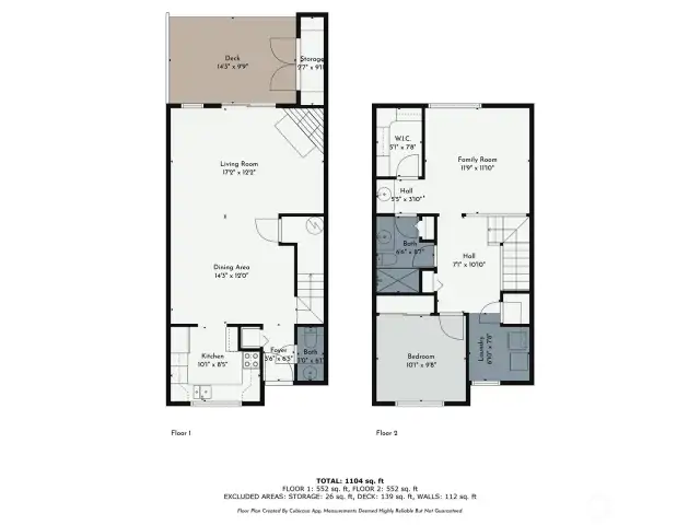 Photographers view of floorplan & square footage - approx.