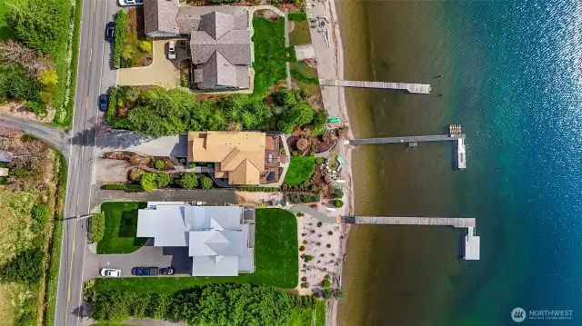 Top view of property and dock
