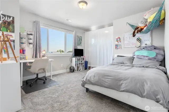 Upstairs Bedroom 1 has a large walk-in closet, or nook for an office, lots of options in this expansive room.