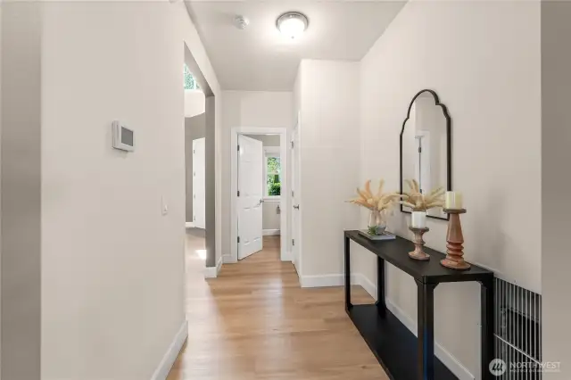 Hallway to powder room