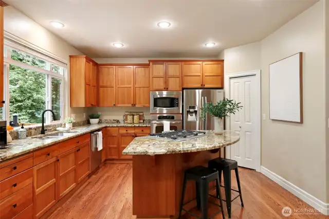 Remodeled granite kitchen with upgraded appliances & custom cabinetry—perfect for entertaining