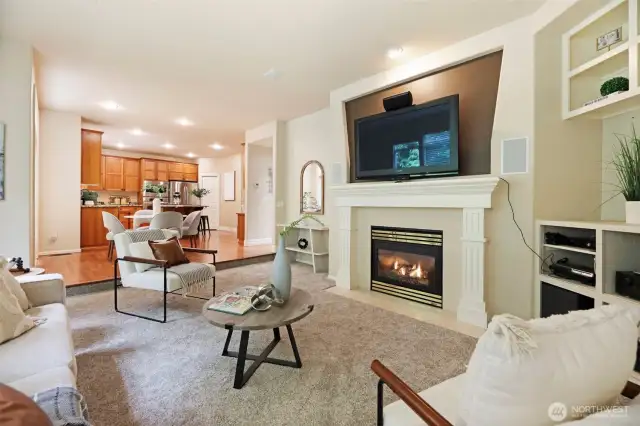 Spacious yet cozy family room